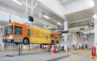 Inside of bus facility.