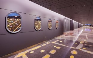 Art and matching flooring in Phoenix Sky Harbor International Airport Terminal 4 Eighth Concourse 