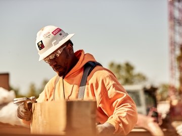 Construction worker on a jobsite. 