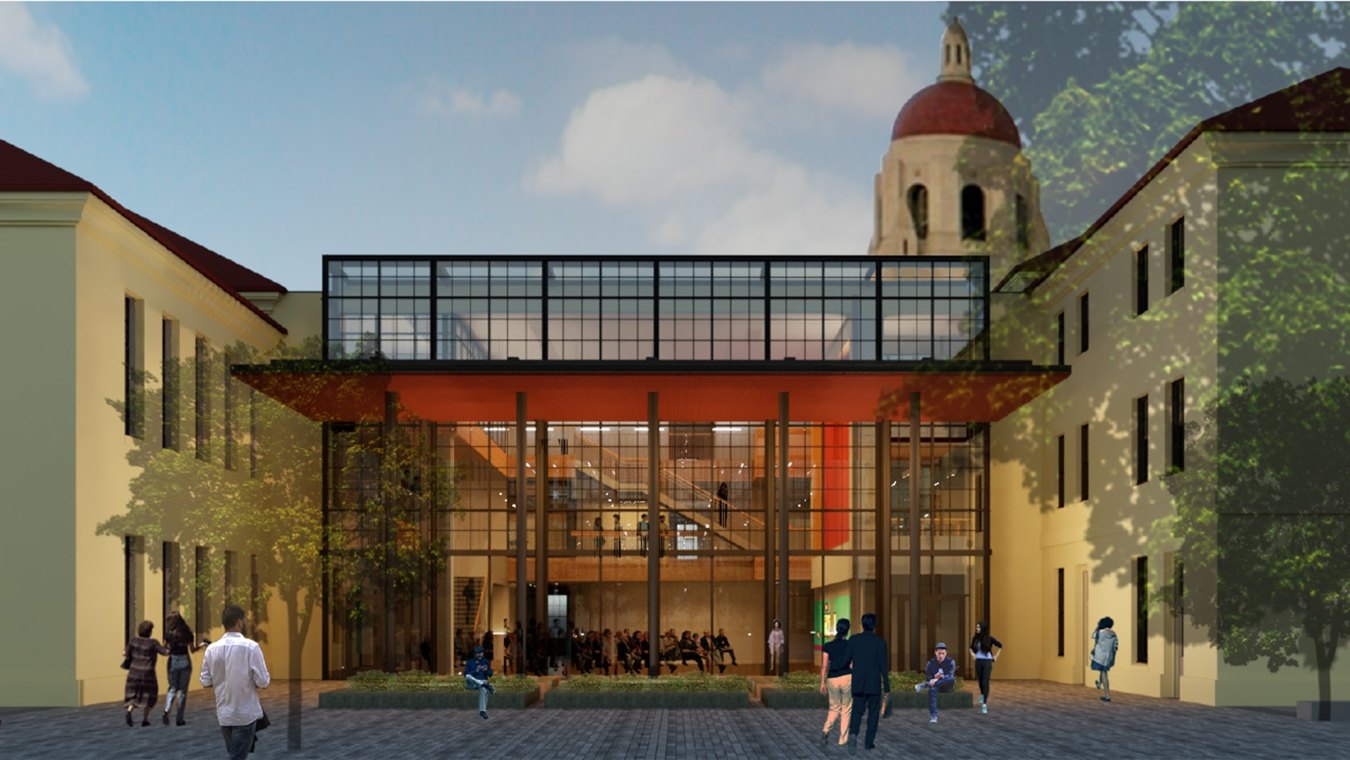 Exterior rendering of the entryway to the building