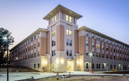 Exterior view of the student housing facility.