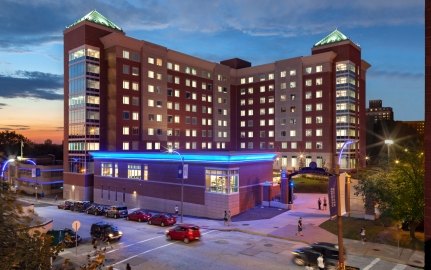 Exterior view of the student housing facility.