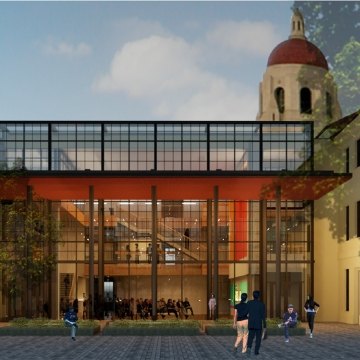 Exterior rendering of the entryway to the building